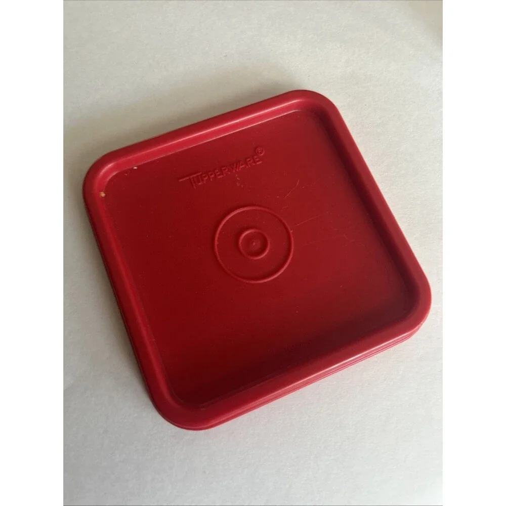 Tupperware Red Lid Cheese Storage Container Clear